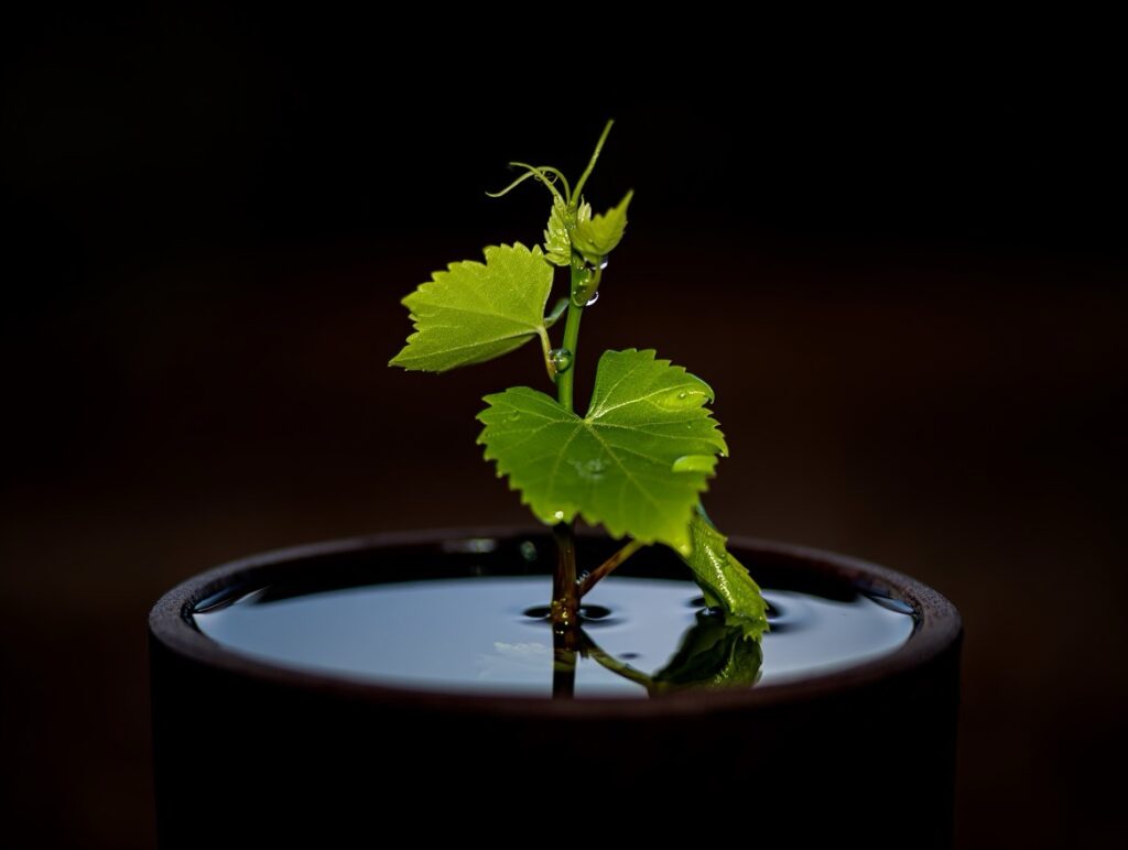 choix du contenant pour bouturer de la vigne dans l'eau
